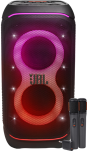 JBL Partybox Stage 320 + Draadloze microfoonset