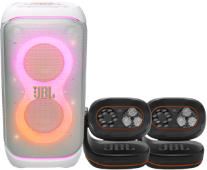 JBL Partybox 320 Wit + 2x  Partylight Beam