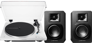 Audio-Technica Audio Technica AT-LP70xBT Wit +  ATH-SP3X Zwart