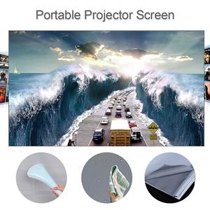 Andoer Draagbaar projectorscherm HD 16:9 frameloos videoprojectiescherm Opvouwbaar aan de muur gemonteerd voor thuisbioscoopfilms op kantoor 60-inch grijs