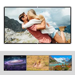 Andoer 100 inch Projectiescherm Breedbeeld 16:9 Draagbaar Projectiescherm Kreukvrij Opvouwbaar Binnen 100 inches wit
