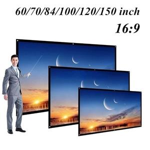 ZCXU 60 /70 /84 /100 /120 /150 Draagbaar projectorscherm HD 16:9 Diagonaal projectiescherm Opvouwbaar thuisbioscoop voor wandprojectie binnen en buiten 60 inch (6 hook free)
