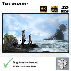 Kingglory Draagbaar projectorscherm Reflecterend stoffen doek Projectiegordijn Verhoogt de helderheid aanzienlijk voor een laag lumen 30 inch