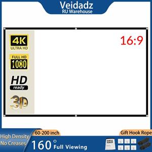 Qiang sheng VEIDADZ 60-200 inch draagbaar opvouwbaar projectorscherm hoge dichtheid wit geen vouwen zacht projectiescherm 16:9 Binnen 60 inch