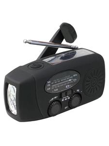 Lippa Emergency Solar Radio - Black - AM/FM - Mono - Black