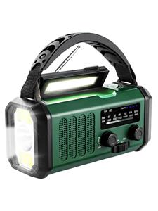 Lippa Emergency Radio - Solar - Dynamo - Compass - 10.000 mAh Power Bank - AM/FM - Mono - Green
