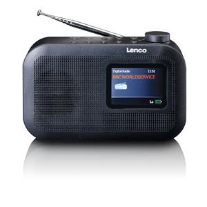 Lenco PDR-026BK - Portable DAB+/FM radio with Bluetooth - Black - DAB/FM - Mono - Black
