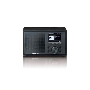 Lenco DAR-017BK - Compact and stylish DAB+/FM radio with Bluetooth and wooden casing - Black - DAB+/FM - Mono - Black