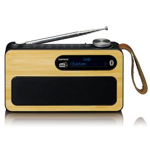Lenco PDR-040 - DAB+ radio - Bamboo - DAB+/FM - Stereo - Black