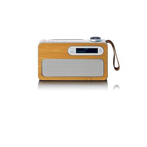 Lenco PDR-040EF - Portable DAB+ radio with Bluetooth - Bamboo - DAB+/FM - Stereo - Silver