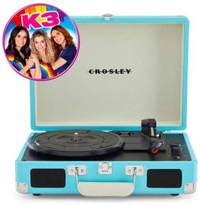 Fiftiesstore Crosley Cruiser Plus Platenspeler Met Bluetooth In/Uit - K3 Turquoise (RSD 2022) LAATSTE STUKS