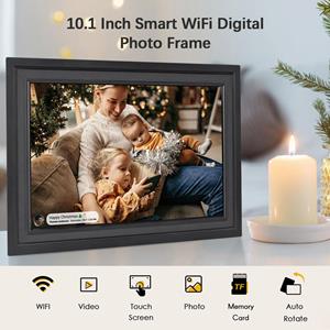 Honor Electronics Andoer 10.1-Inch WiFi Digitaal Fotolijstje Cloud Digitaal Fotolijstje TFT Scherm Touch Control 16GB UK Plug zwart