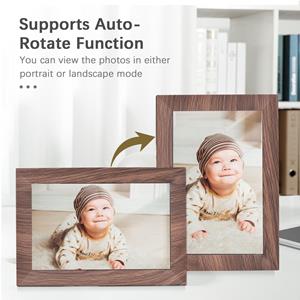 Honor Electronics 10,1-inch WiFi digitale fotolijst IPS-scherm Touchbediening 16 GB opslag Automatische rotatie Foto's delen US Plug bruin