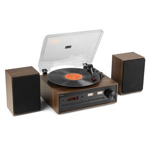 Audizio Boston platenspeler met boxen - Platenspeler met Bluetooth, CD