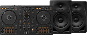 Pioneer DJ DDJ-FLX4 +  DJ DM-50D Zwart
