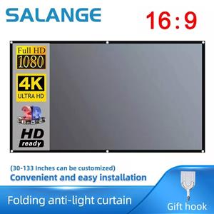 Qiang sheng Salange-projectorscherm 72 84 100 120 inch 16:9 Hoge helderheid reflecterende Meta Home Outdoor Office Draagbare projectie 50 inch