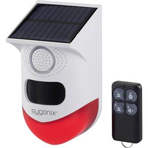 Sygonix Mini alarmsysteem Wit, Rood Met LED, Met bewegingsmelder, Met afstandsbediening, Op zonne-energie, Met WiFi 120 dB SY-6515320