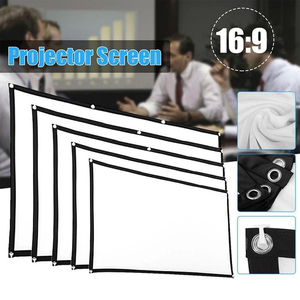 FSshinanhai inch Accessories Home Outdoor Simple Curtain Projection Screen Anti-light Screen Projector Curtains 60 inch