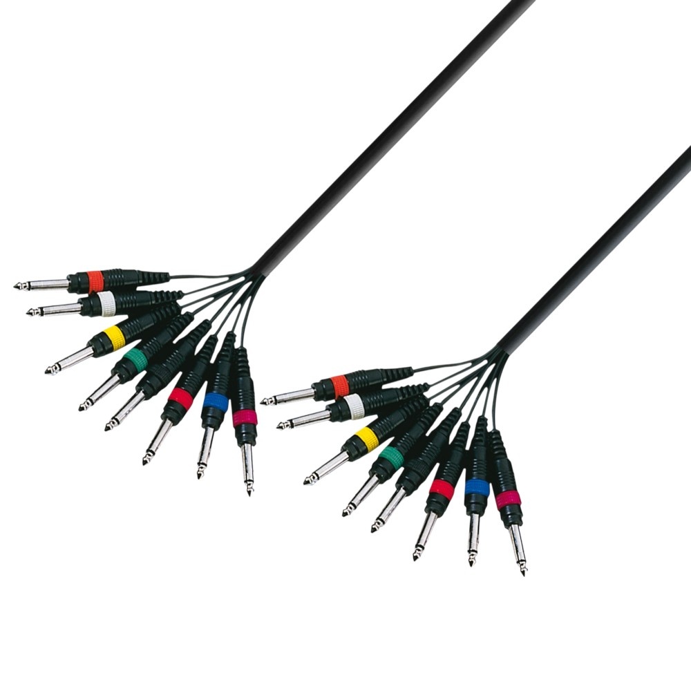 Adam Hall 3 Star L8 PP 0300 multikabel 8 x Jack TS naar 8 x Jack TS 3 m