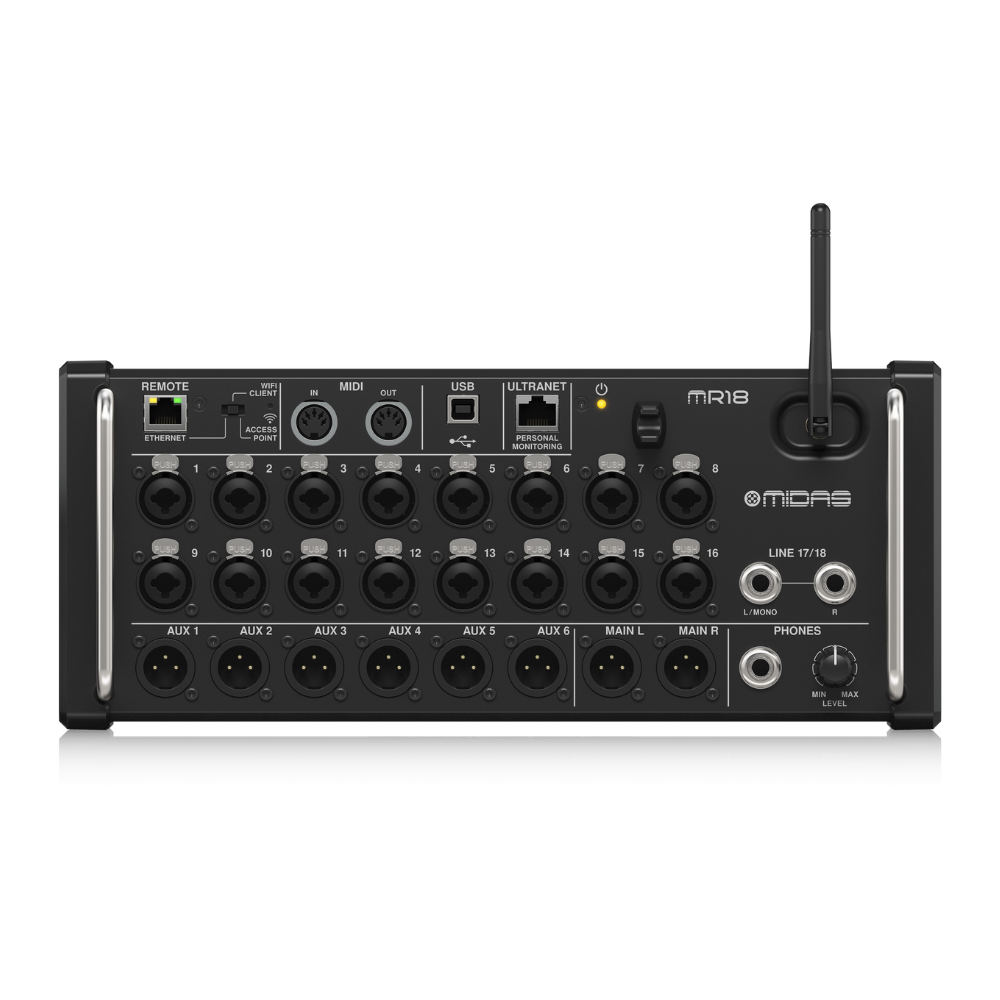 Midas MR18 18-kanaals digitale mixer voor tablets