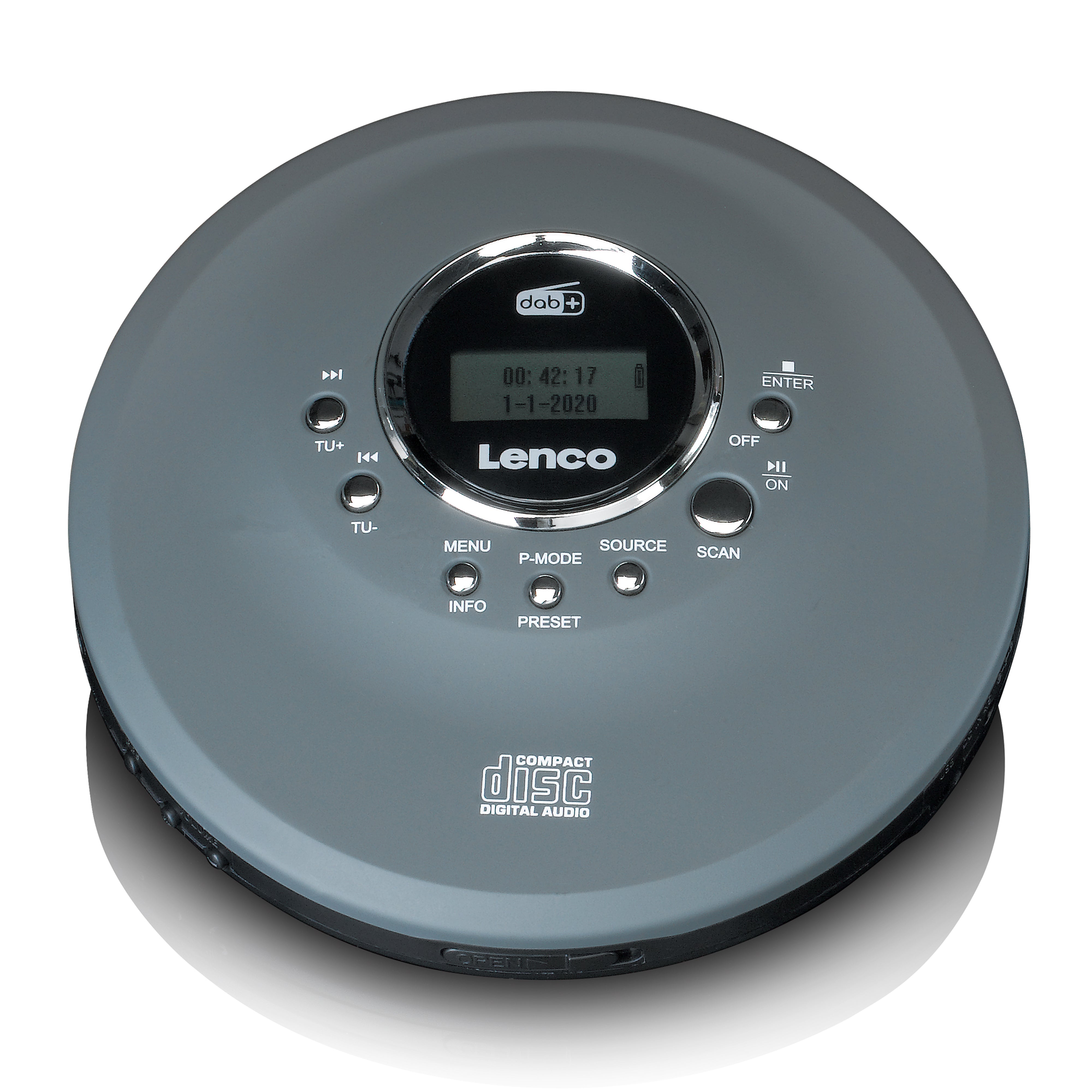 Lenco CD-400GY - Discman met DAB+ FM radio, oplaadbare batterij