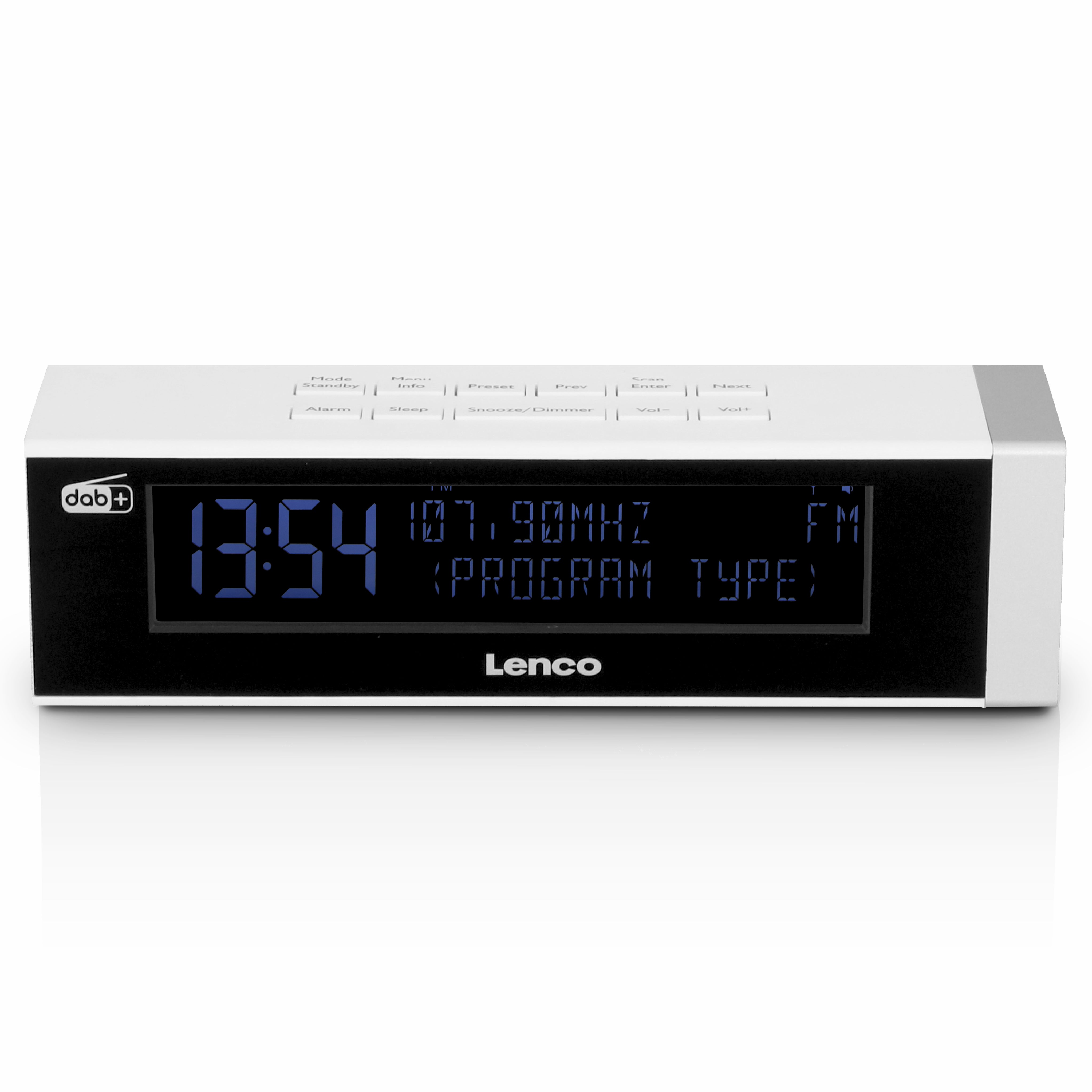 Lenco CR-630WH - Stereo DAB+/FM Wekkerradio met USB aansluiting en AUX-ingang - Wit