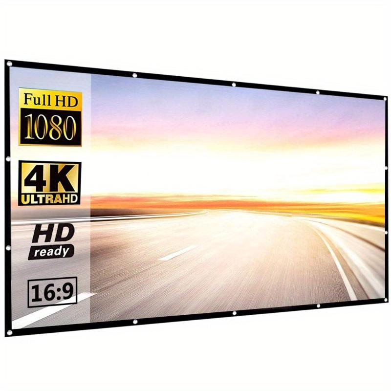 Huaqiang North Electronics 1Pc 60/72/84/100 inch Eenvoudig opvouwbaar projectieschermgordijn 16:9 Outdoor Full HD 2K 4K projectorschermgordijn 1pc 100inch