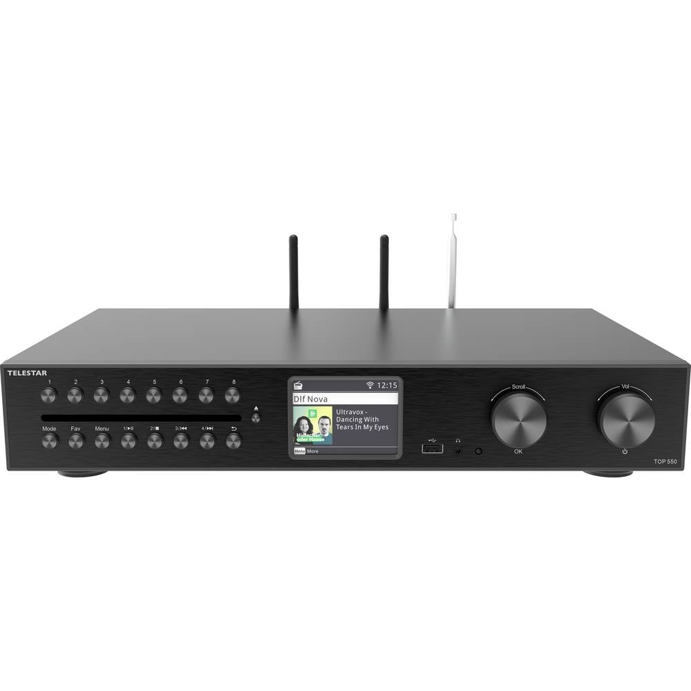 TOP 550 Schwarz HiFi-tuner Zwart Internetradio, Bluetooth, CD-speler, DAB+, USB