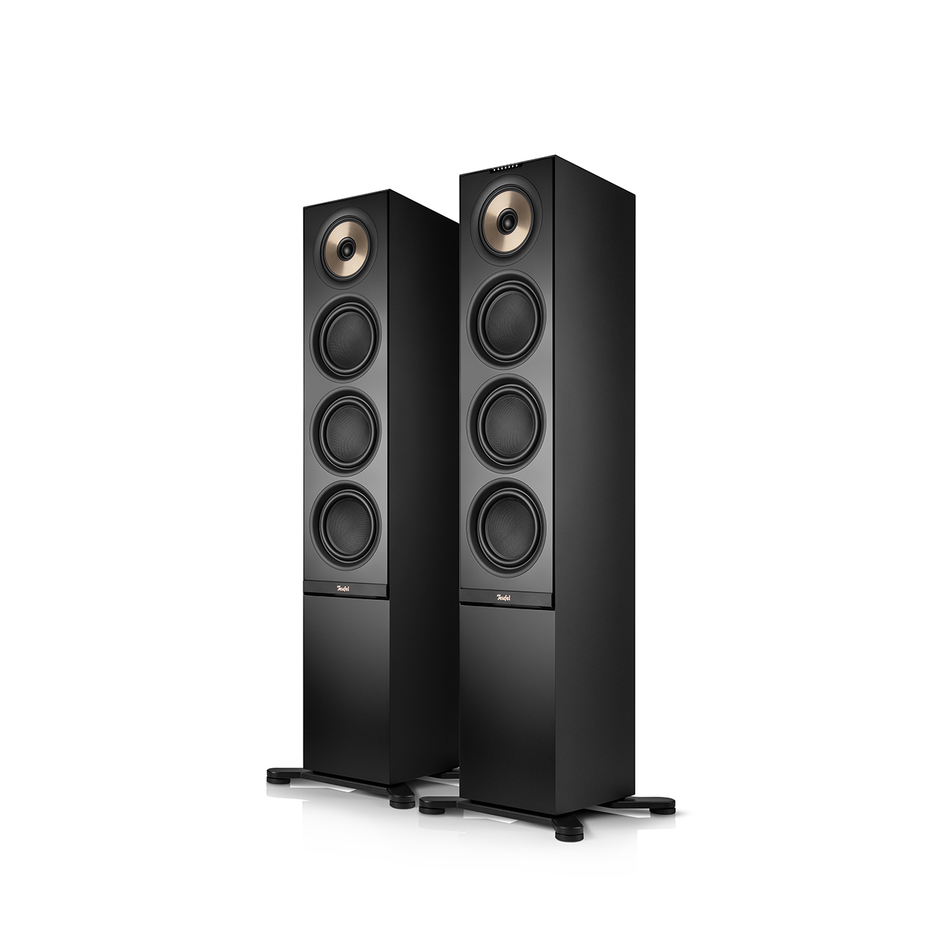 Teufel Stereo L 2 wifi vloerstaande speakerpaar Bluetooth 3-kanaals systeem 190 Watt klasse D eindversterkers Zwart