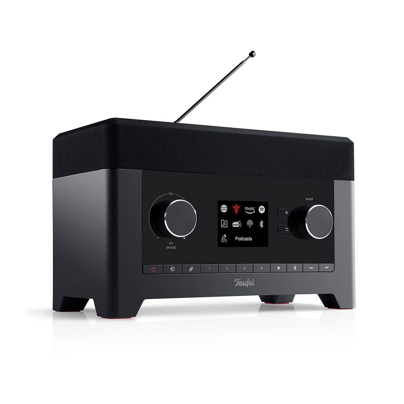 Teufel RADIO 3SIXTY Digitale radio DAB+ Internet FM Bluetooth Alarmfunctie Zwart