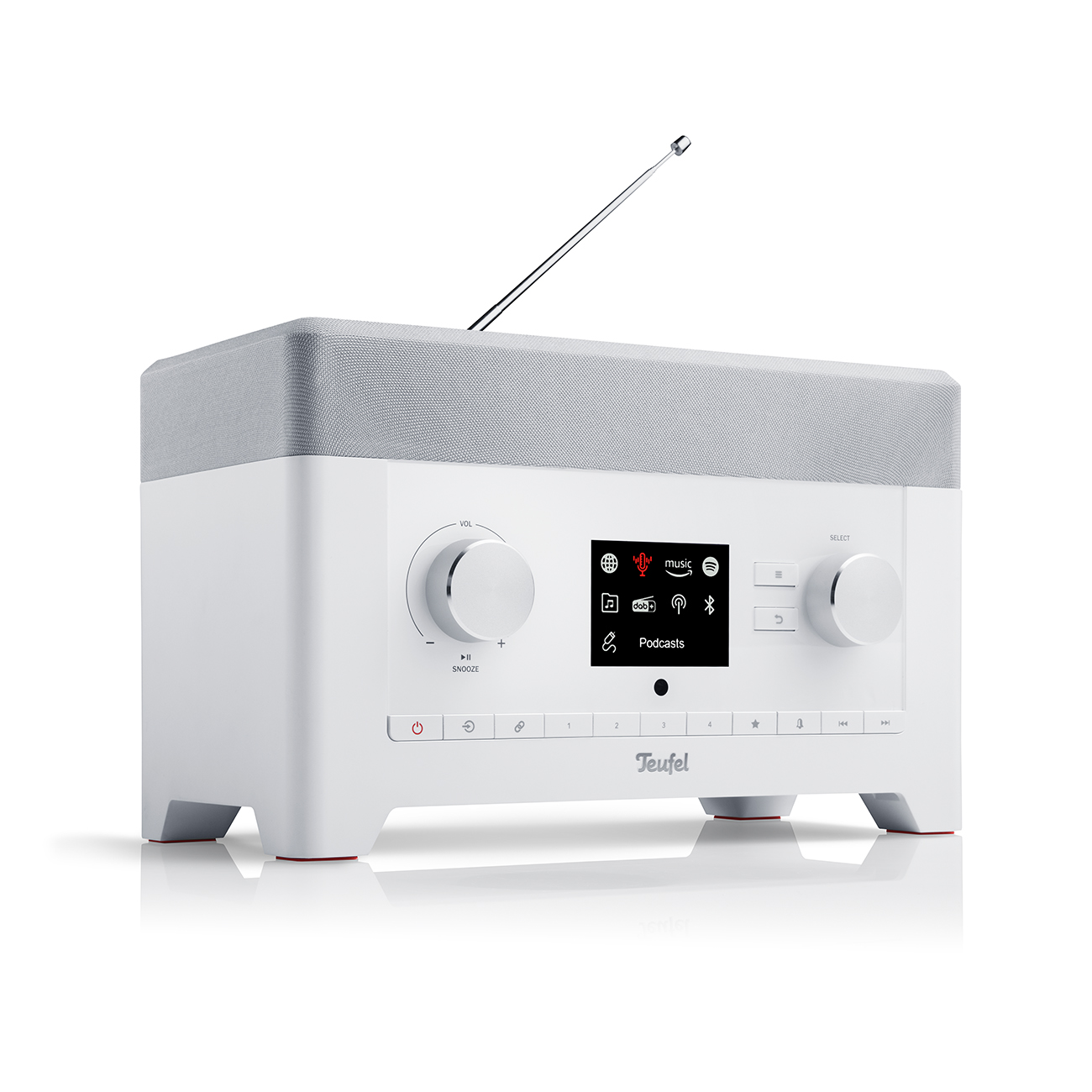 Teufel RADIO 3SIXTY Digitale radio DAB+ Internet FM Bluetooth Alarmfunctie Wit