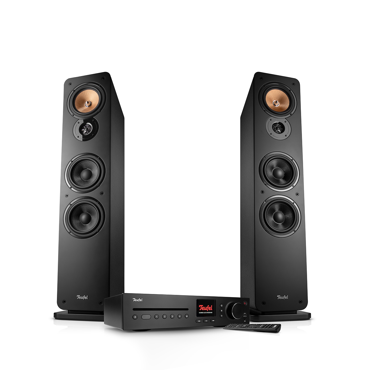 Teufel ULTIMA 40 KOMBO 3 Krachtige stereo installatie met cd-mp3 receiver Bluetooth, DAB+ Platenspeler Vloerstaande speaker