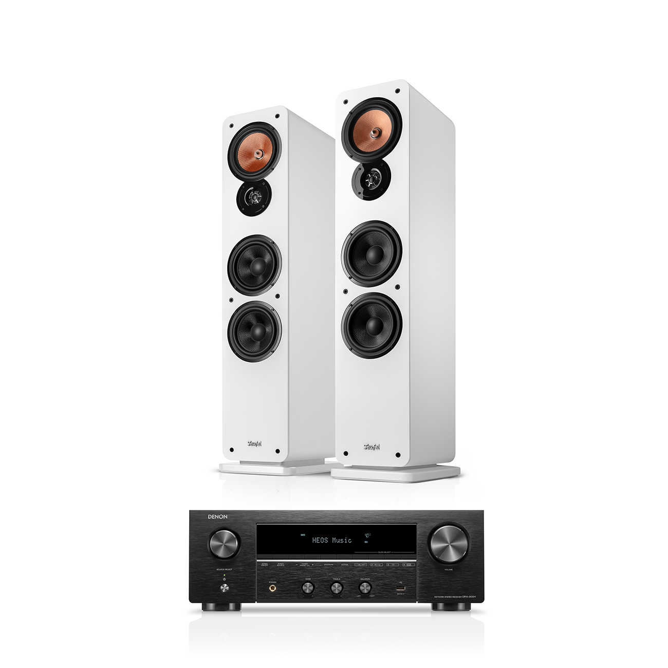 Teufel ULTIMA 40 + DENON DRA-900H Wit