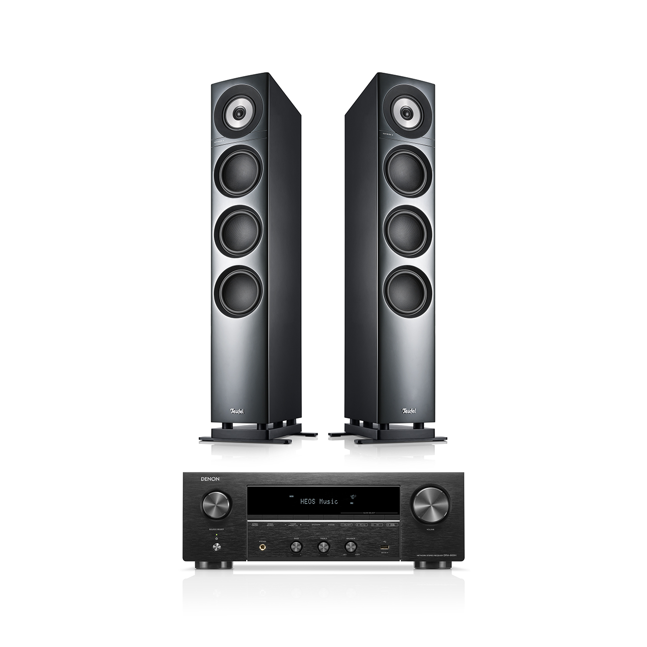 Teufel DEFINION 3 + DENON DRA-900H Antraciet