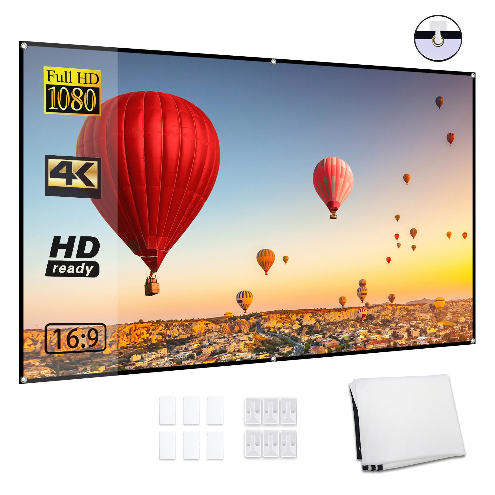 Andoer 80-inch draagbaar HD-projectorscherm 16:9 Projectiescherm Opvouwbaar Duurzaam Muurbevestigd voor 72-INCH