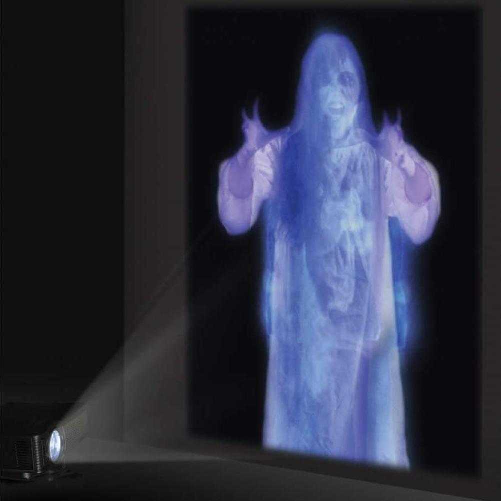 TOMTOP JMS Stoffen Achterprojectiescherm voor Virtuele Halloween- en Kerstraamprojectievideo's wit