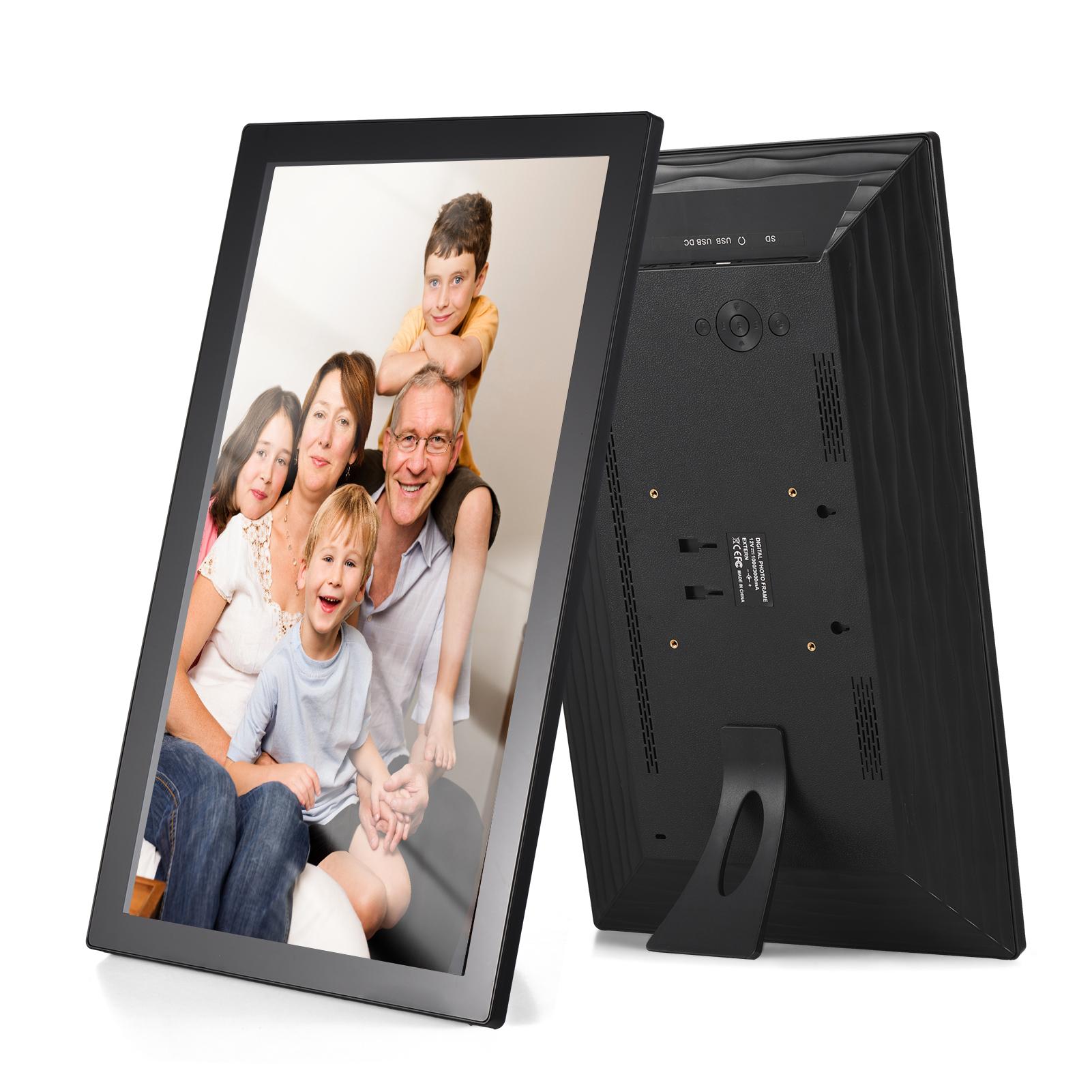 Honor Electronics 21,5-inch WiFi digitale fotolijst Cloud digitale fotolijst IPS-scherm Aanraakbediening 16 GB EU Plug zwart