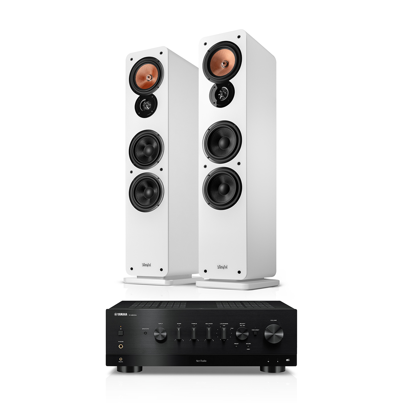 Teufel ULTIMA 40 + Yamaha R-N800A Wit