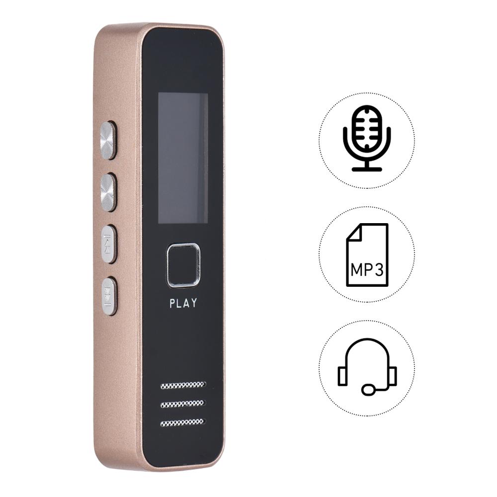 Digitale voicerecorder Audio-dictafoon MP3-speler USB-flashschijf voor vergaderingen goud