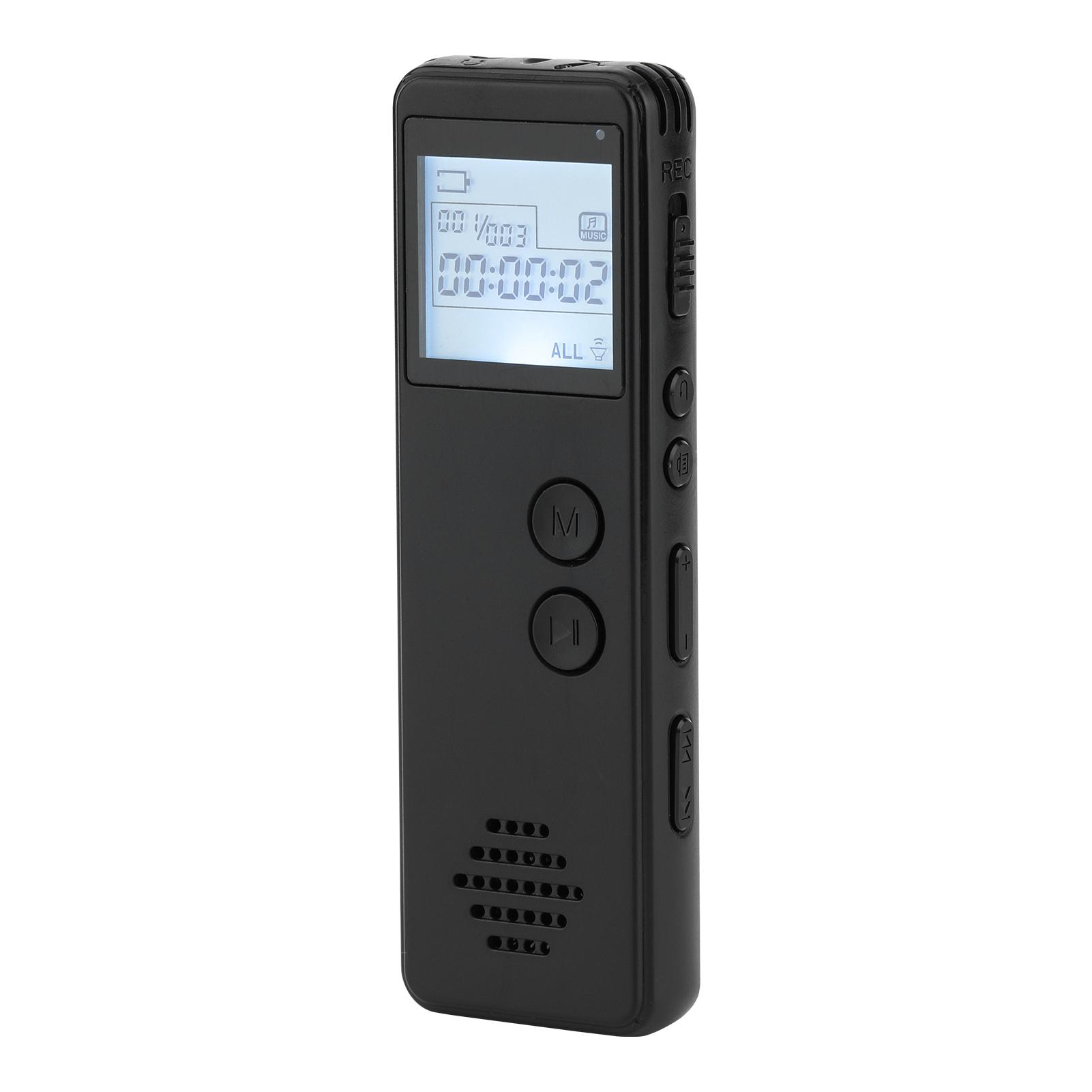 Digitale spraakrecorder Spraakgestuurde recorder Ruisonderdrukking MP3-speler Opname 10 uur 32 GB zwart