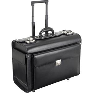 Alassio Pilotenkoffer , SILVANA, , Leder, schwarz, mit Trolley