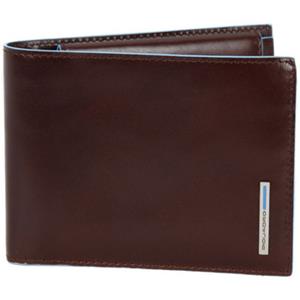 Piquadro Blue Square Men's Wallet With Coin Pocket Mahogany