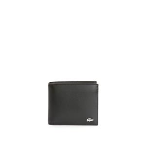 Lacoste Herren Geldbörse, echtes Leder - M Billfold Coin, schwarz, black