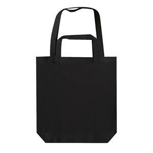 Zwarte canvas tas met dubbel hengsel 38 x 42 cm- Bedrukbare katoenen tas/shopper