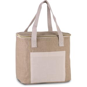 Kimood Grote koeltas jute/canvas naturel 12 liter Beige