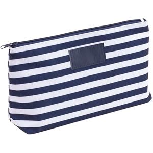 Toilettas/make-up tas gestreept blauw/wit 28 cm voor heren/dames Blauw