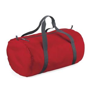 Bagbase Rode ronde polyester sporttas/weekendtas 32 liter Rood