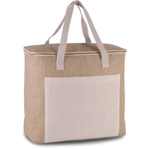 Kimood Grote koeltas jute/canvas XL naturel 20 liter Beige