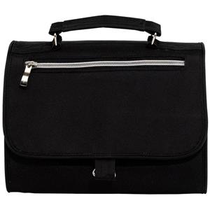 Luxe toilettas/make-up tas zwart 25 cm voor dames Zwart