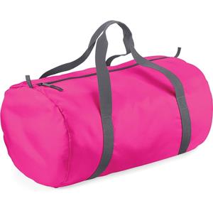 Bagbase Fuchsia roze ronde polyester sporttas/weekendtas 32 liter Roze